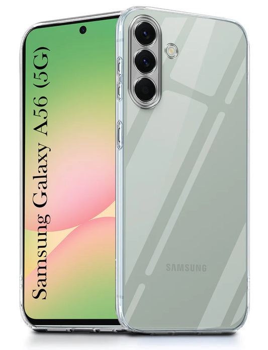For Samsung Galaxy A56 Back Cover (Silicone Clear Shockproof Case with Camera Protection | Soft and Flexible | Transparent)