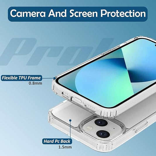 Back Cover Case Compatible with iPhone 13 Ultra Hybrid Crystal Clear Transparent Case with Camera and Drop Protection