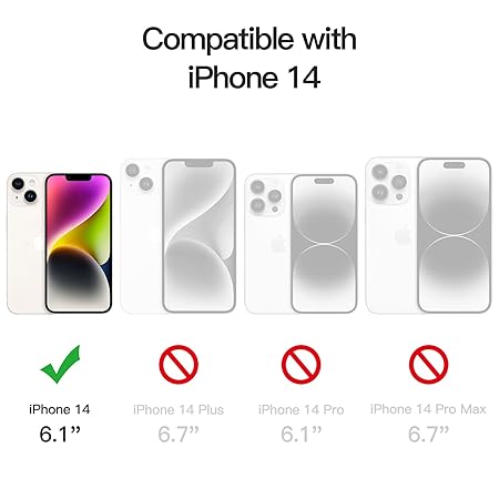 Back Cover Case for iPhone 14 | 6.1-Inch, Non-Yellowing Shockproof Phone Bumper Cover, Anti-Scratch Clear Back (Clear)